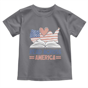 Funny National Reading Month Books Readers Toddler T Shirt Reading Across America Teacher American Flag TS11 Charcoal Print Your Wear