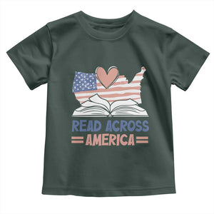 Funny National Reading Month Books Readers Toddler T Shirt Reading Across America Teacher American Flag TS11 Dark Forest Green Print Your Wear