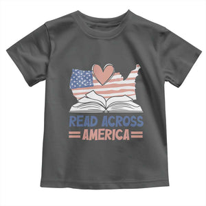 Funny National Reading Month Books Readers Toddler T Shirt Reading Across America Teacher American Flag TS11 Dark Heather Print Your Wear