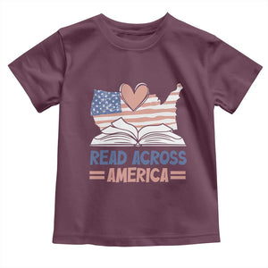 Funny National Reading Month Books Readers Toddler T Shirt Reading Across America Teacher American Flag TS11 Maroon Print Your Wear