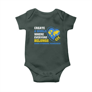 Down Syndrome Awareness Baby Onesie Create A World Where Everyone Belongs Heart TS11 Print Your Wear