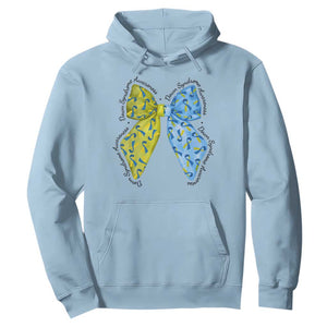 Down Syndrome Awareness Coquette Bow Ribbon Hoodie TS11 Light Blue Print Your Wear
