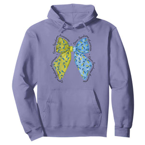 Down Syndrome Awareness Coquette Bow Ribbon Hoodie TS11 Violet Print Your Wear