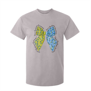 Down Syndrome Awareness Coquette Bow Ribbon T Shirt For Kid TS11 Ice Gray Print Your Wear
