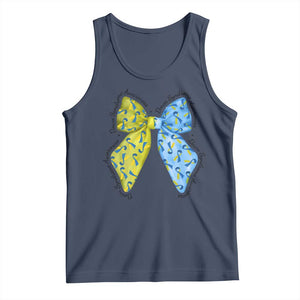 Down Syndrome Awareness Coquette Bow Ribbon Tank Top TS11 Navy Print Your Wear