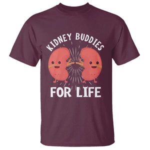 Funny Kidney Buddies For Life T Shirt Organ Transplant Donor Recipient Matching TS11 Maroon Print Your Wear