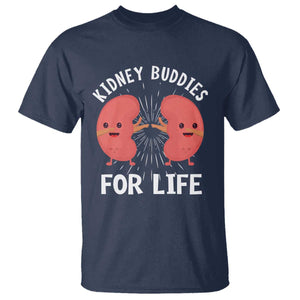 Funny Kidney Buddies For Life T Shirt Organ Transplant Donor Recipient Matching TS11 Navy Print Your Wear