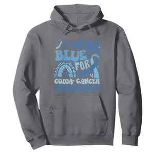 I Wear Blue For Colon Cancer Awareness Hoodie Rainbow Dark Blue Ribbon TS11 Charcoal Print Your Wear