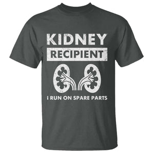 Kidney Recipient Run On Spare Parts T Shirt Matching Recovery TS11 Dark Heather Print Your Wear
