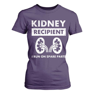 Kidney Recipient Run On Spare Parts T Shirt For Women Matching Recovery TS11 Purple Print Your Wear