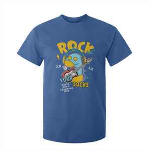 Funny Rock Your Socks T Shirt For Kid World Down Syndrome Day WDSD TS11 Royal Blue Print Your Wear