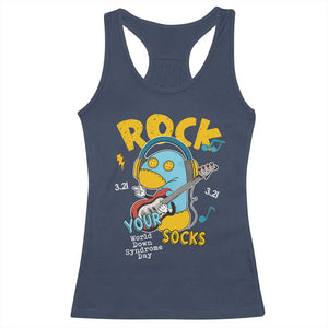 Funny Rock Your Socks Racerback Tank Top World Down Syndrome Day WDSD TS11 Navy Print Your Wear