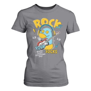 Funny Rock Your Socks T Shirt For Women World Down Syndrome Day WDSD TS11 Charcoal Print Your Wear