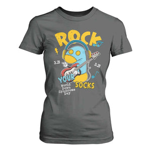 Funny Rock Your Socks T Shirt For Women World Down Syndrome Day WDSD TS11 Dark Heather Print Your Wear