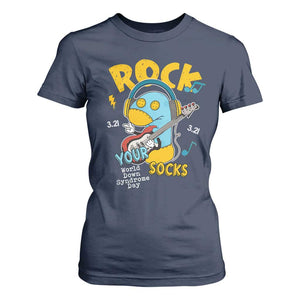 Funny Rock Your Socks T Shirt For Women World Down Syndrome Day WDSD TS11 Navy Print Your Wear