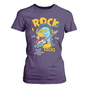Funny Rock Your Socks T Shirt For Women World Down Syndrome Day WDSD TS11 Purple Print Your Wear