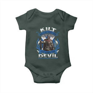 Kilt Because When God Looks Down He Knows To Be Proud And When The Devil Looks Up He Knows To Be Afraid Baby Onesie TS11 Print Your Wear