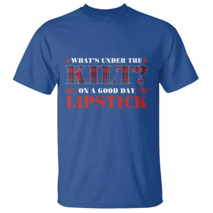 Funny Scottish Pride T Shirt What's Under The Kilt On A Good Day Lipstick Tartan TS11 Royal Blue Print Your Wear