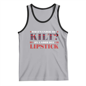 Funny Scottish Pride Tank Top What's Under The Kilt On A Good Day Lipstick Tartan TS11 Athletic Heather Black Print Your Wear