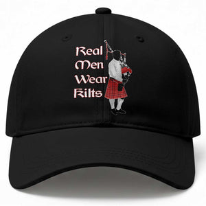 Funny Scottish Pride Baseball Cap Real Men Wear Kits Tartan Bagpipe TS11 Print Your Wear