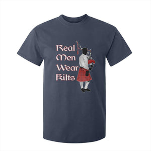 Funny Scottish Pride T Shirt For Kid Real Men Wear Kits Tartan Bagpipe TS11 Navy Print Your Wear