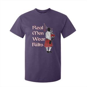 Funny Scottish Pride T Shirt For Kid Real Men Wear Kits Tartan Bagpipe TS11 Purple Print Your Wear