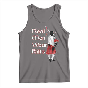 Funny Scottish Pride Tank Top Real Men Wear Kits Tartan Bagpipe TS11 Deep Heather Print Your Wear