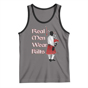 Funny Scottish Pride Tank Top Real Men Wear Kits Tartan Bagpipe TS11 Deep Heather Black Print Your Wear