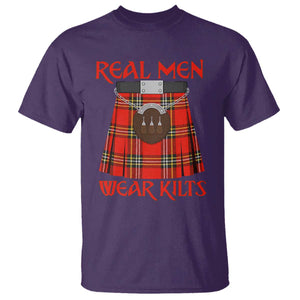 Funny Real Men Wear Kilts T Shirt Scottish Pride TS11 Purple Print Your Wear