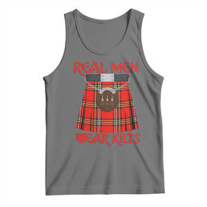 Funny Real Men Wear Kilts Tank Top Scottish Pride TS11 Black Heather Print Your Wear