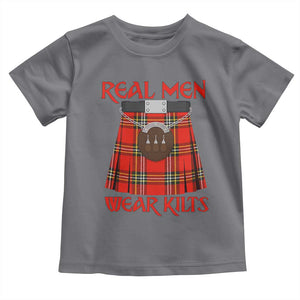 Funny Real Men Wear Kilts Toddler T Shirt Scottish Pride TS11 Charcoal Print Your Wear