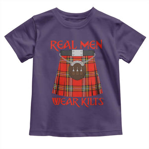 Funny Real Men Wear Kilts Toddler T Shirt Scottish Pride TS11 Purple Print Your Wear