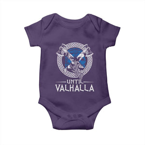 Funny Scottish Viking Baby Onesie Until Valhalla Vintage Scottish Flag Skull TS11 Purple Print Your Wear