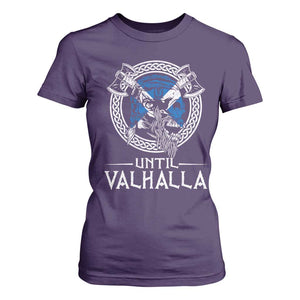 Funny Scottish Viking T Shirt For Women Until Valhalla Vintage Scottish Flag Skull TS11 Purple Print Your Wear