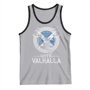 Funny Scottish Viking Tank Top Until Valhalla Vintage Scottish Flag Skull TS11 Athletic Heather Black Print Your Wear