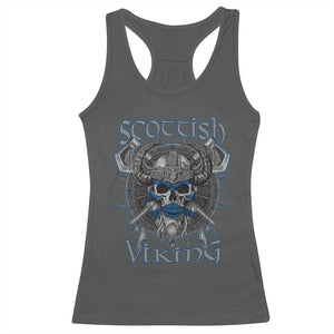 Scottish Viking Axes Celtic Knot Racerback Tank Top Scottish Flag TS11 Dark Heather Print Your Wear