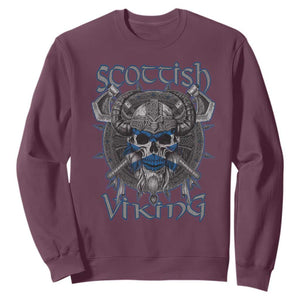 Scottish Viking Axes Celtic Knot Sweatshirt Scottish Flag TS11 Maroon Print Your Wear