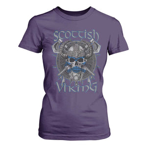 Scottish Viking Axes Celtic Knot T Shirt For Women Scottish Flag TS11 Purple Print Your Wear