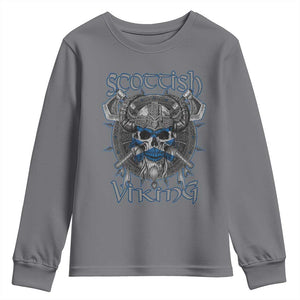 Scottish Viking Axes Celtic Knot Youth Sweatshirt Scottish Flag TS11 Charcoal Print Your Wear