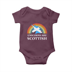 Funny Scotland Pride Unicorn Baby Onesie Unicorns Are Scottish Rainbow TS11 Maroon Print Your Wear