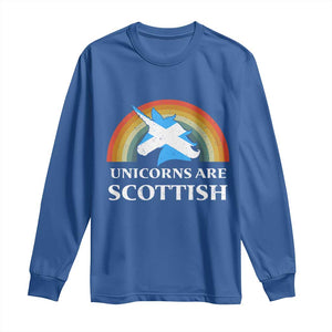 Funny Scotland Pride Unicorn Long Sleeve Shirt Unicorns Are Scottish Rainbow TS11 Royal Blue Print Your Wear