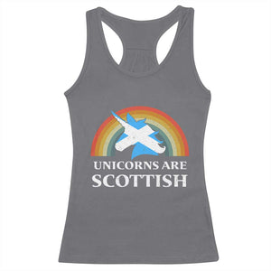 Funny Scotland Pride Unicorn Racerback Tank Top Unicorns Are Scottish Rainbow TS11 Charcoal Print Your Wear