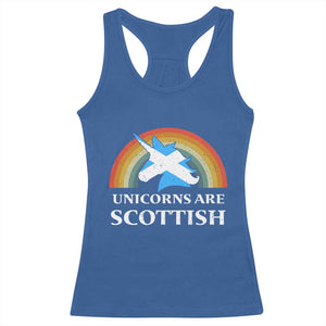 Funny Scotland Pride Unicorn Racerback Tank Top Unicorns Are Scottish Rainbow TS11 Royal Blue Print Your Wear