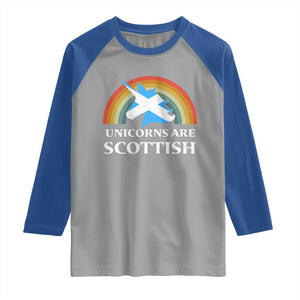 Funny Scotland Pride Unicorn Raglan Shirt Unicorns Are Scottish Rainbow TS11 Sport Gray Royal Print Your Wear