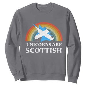 Funny Scotland Pride Unicorn Sweatshirt Unicorns Are Scottish Rainbow TS11 Charcoal Print Your Wear