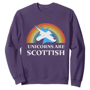 Funny Scotland Pride Unicorn Sweatshirt Unicorns Are Scottish Rainbow TS11 Purple Print Your Wear