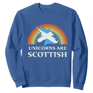 Funny Scotland Pride Unicorn Sweatshirt Unicorns Are Scottish Rainbow TS11 Royal Blue Print Your Wear