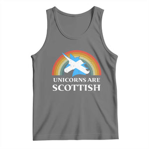 Funny Scotland Pride Unicorn Tank Top Unicorns Are Scottish Rainbow TS11 Black Heather Print Your Wear