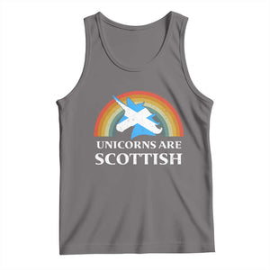 Funny Scotland Pride Unicorn Tank Top Unicorns Are Scottish Rainbow TS11 Deep Heather Print Your Wear