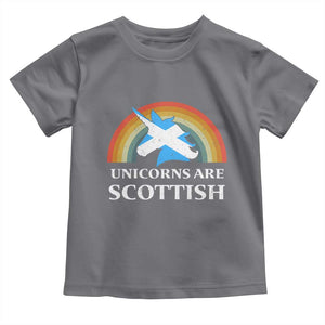 Funny Scotland Pride Unicorn Toddler T Shirt Unicorns Are Scottish Rainbow TS11 Charcoal Print Your Wear